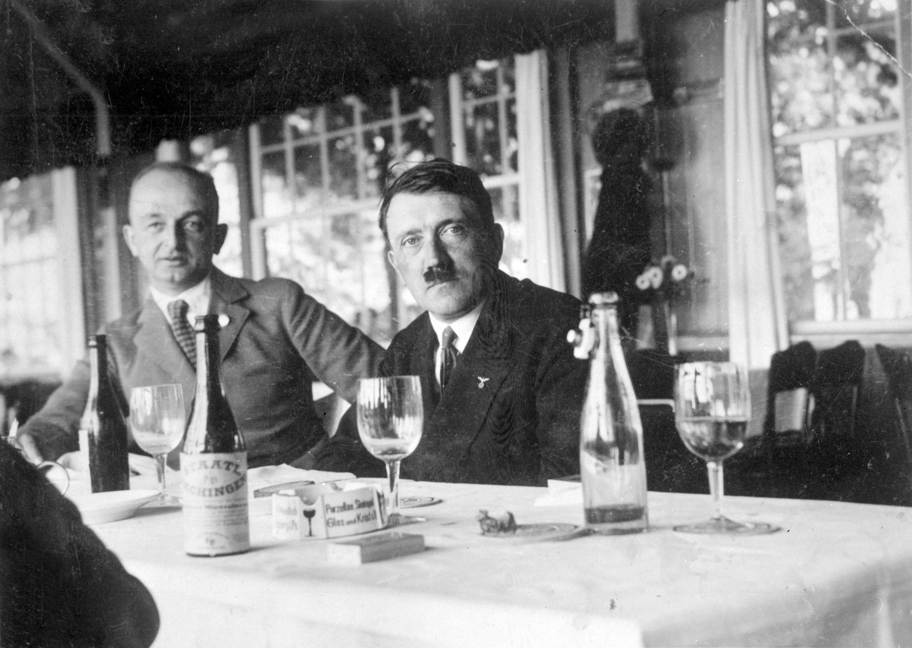 Adolf Hitler in the restaurant Osteria Bavaria in Munich, from Eva Braun's albums